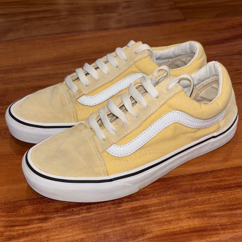 Vans Yellow Canvas & Suede Old Skool Sneakers women’s size 7.5 - Picture 6 of 10